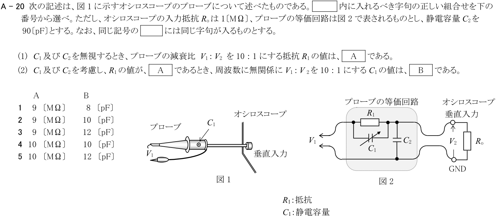 一陸技基礎令和2年11月期第1回A20